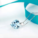 Topázio Jovem em Forma de Coração para Mulheres, Azul Crystal