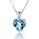 Topázio Jovem em Forma de Coração para Mulheres, Azul Crystal