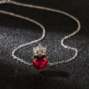 "Colar de Prata com Pingente de Cristal para Mulheres, Doce e Elegante, Ideal para Estudantes"