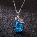 "Colar de Prata com Pingente de Cristal para Mulheres, Doce e Elegante, Ideal para Estudantes"