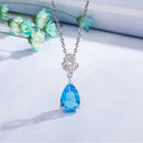 "Colar de Prata com Pingente de Cristal para Mulheres, Doce e Elegante, Ideal para Estudantes"