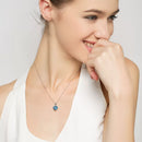 Topázio Jovem em Forma de Coração para Mulheres, Azul Crystal