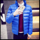jaqueta grossa de inverno masculino suporte pescoço zíper para calor e contraste cor jaqueta curta ajuste fino e versátil