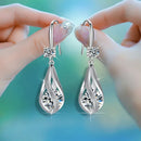 Brincos de Prata Esterlina 925 de Luxo com Cristal e Zircônia