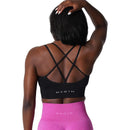 sutiã sem costura elastano superior mulher fitness elástico respirável realce do peito lazer esportes