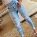 Calça lápis jeans feminina, cintura alta