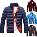 jaqueta grossa de inverno masculino suporte pescoço zíper para calor e contraste cor jaqueta curta ajuste fino e versátil