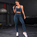 2 peças agasalho feminino sem costura conjunto de yoga treino roupas esportivas ginásio cintura alta leggings ternos esportivos de fitness