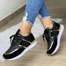 tenis  Moda Feminina: Tênis de Corrida em Couro Patchwork para Outono/Primavera"
