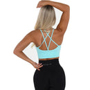 sutiã sem costura elastano superior mulher fitness elástico respirável realce do peito lazer esportes