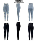 Calça lápis jeans feminina, cintura alta