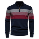 Suéter pulôver masculino  de algodão casual com zíper e gola simulada para homens, nova moda de inverno, suéter quente para homens