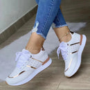 tenis  Moda Feminina: Tênis de Corrida em Couro Patchwork para Outono/Primavera"