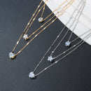 "Nova Tendência de Moda: Design Único e Exclusivo, Colar de Pingente de Estrela de Cinco Pontas Multicamada e Gota de Amor, Para Mulheres