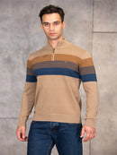 Suéter pulôver masculino  de algodão casual com zíper e gola simulada para homens, nova moda de inverno, suéter quente para homens