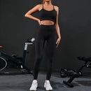 2 peças agasalho feminino sem costura conjunto de yoga treino roupas esportivas ginásio cintura alta leggings ternos esportivos de fitness