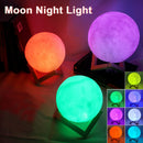 8cm lua lâmpada led night light alimentado por bateria com suporte estrelado lâmpada decoração do quarto luzes da noite crianças presente lua lâmpada